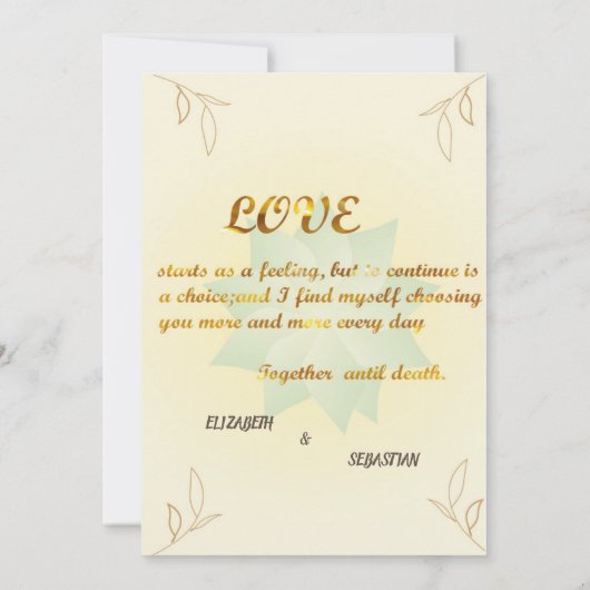 Blumenhochzeit Einladung (Rückseite)