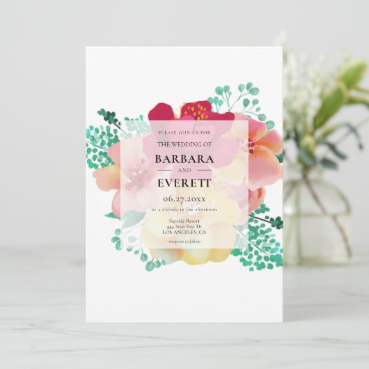 Blumenhochzeit Einladung (Stehend Vorderseite)