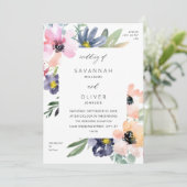 Blumenhochzeit Einladung (Stehend Vorderseite)