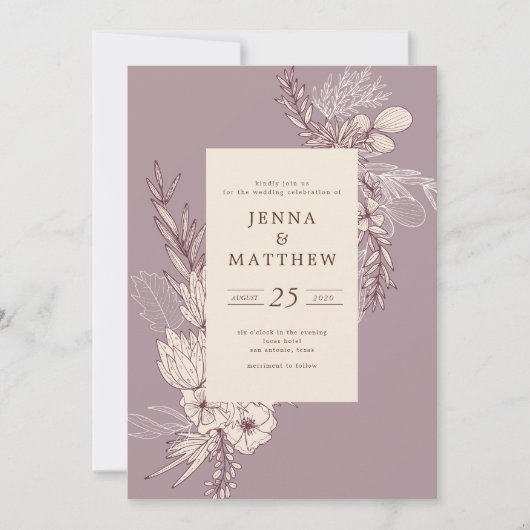 Blumenhochzeit Einladung (Vorderseite)