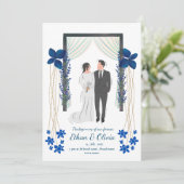 Blumenhochzeit Einladung (Stehend Vorderseite)
