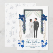 Blumenhochzeit Einladung (Vorne/Hinten)