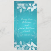 Blumenhochzeit Exotic Blooms Blue Einladung (Vorne/Hinten)