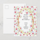 Blumenhochzeit Feiertagspostkarte (Vorne/Hinten)