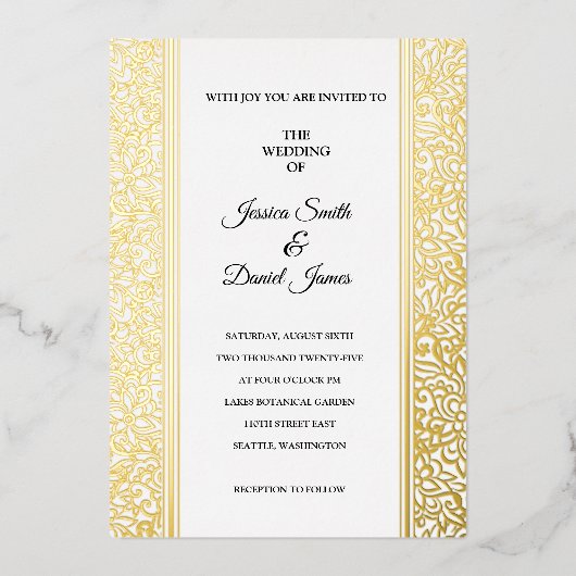 Blumenhochzeit Folieneinladung (Vorderseite)