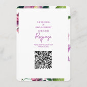 Blumenhochzeit Foto & QR-Code Begleitkarte (Rückseite)