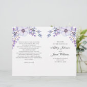 Blumenhochzeit gefaltet. Purpurblumen (Stehend Vorderseite)