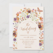 Blumenhochzeit im Rustikal Einladung (Vorderseite)