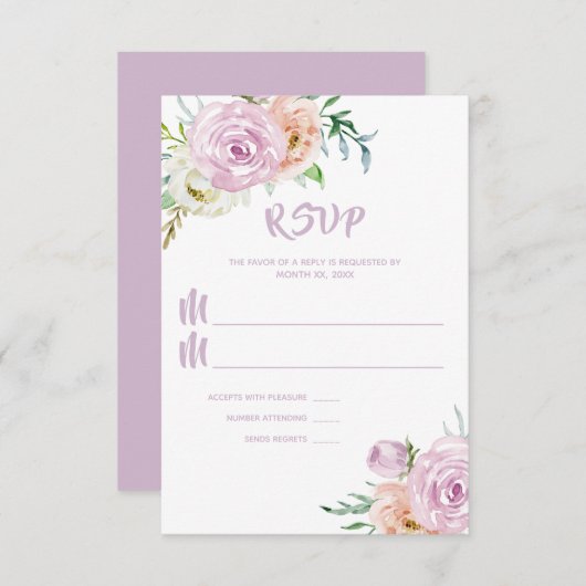 Blumenhochzeit im Sommer Blume RSVP Karte (Vorne/Hinten)