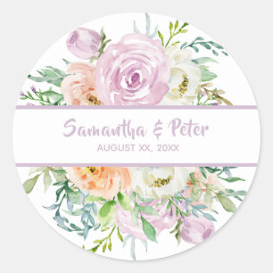 Blumenhochzeit im Sommer Blume Runder Aufkleber