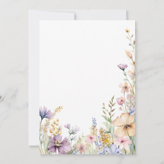 Blumenhochzeit im Sommer Wildblume Save The Date (Rückseite)