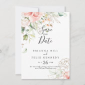 Blumenhochzeit in Gold Green Foliage Save The Date (Vorderseite)