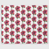 Blumenhochzeit in Rot-Tropen-Hibiskus Geschenkpapier (Flach)