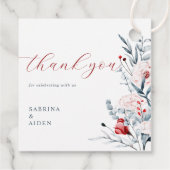 Blumenhochzeit in Rot und Blau der Blume Geschenkanhänger (Rückseite)