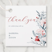 Blumenhochzeit in Rot und Blau der Blume Geschenkanhänger (Vorderseite)