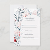 Blumenhochzeit in Rot und Blau der Blume RSVP Karte (Vorderseite)