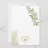 Blumenhochzeit in Weiß und Grün Save The Date (Rückseite)