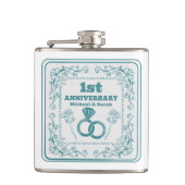 Blumenhochzeit Jubiläum Maßgeschneidertes Jahr Flachmann (Vorderseite)