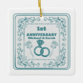 Blumenhochzeit Jubiläum Maßgeschneidertes Jahr Keramikornament (Vorderseite)