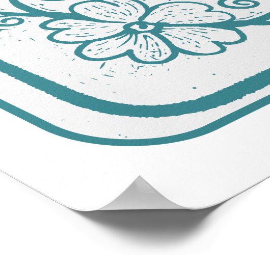 Blumenhochzeit Jubiläum Maßgeschneidertes Jahr Poster (Ecke)