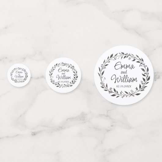 Blumenhochzeit Konfetti (Vorderseiten)