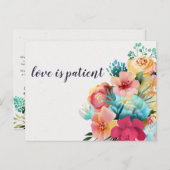 Blumenhochzeit: Liebe des Patienten Postkarte (Vorne/Hinten)