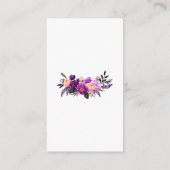 Blumenhochzeit Lila Foto Registrierungsformular Ka Begleitkarte (Rückseite)