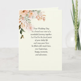 Blumenhochzeit mit religiösem Text Karte