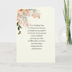 Blumenhochzeit mit religiösem Text Karte