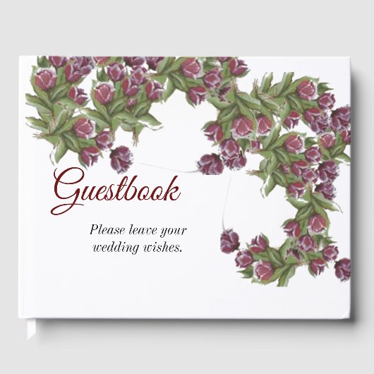 Blumenhochzeit mit Rose Gästebuch (Vorderseite)