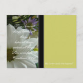 Blumenhochzeit mit Schrift Einladungspostkarte (Rückseite)