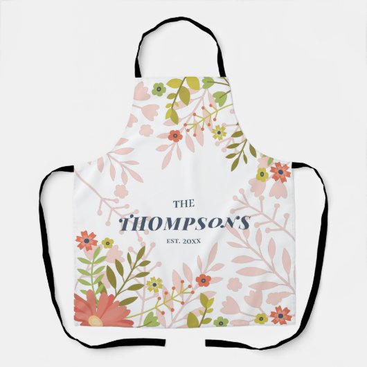 Blumenhochzeit oder Jubiläumsname Schürze (Vorderseite)