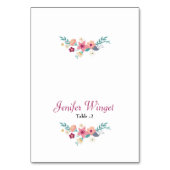 Blumenhochzeit-Platzkarte Tischnummer (Vorderseite)