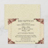 Blumenhochzeit Rezeption Rosa Rosen Vintag RSVP Karte (Vorne/Hinten)