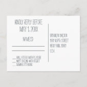 Blumenhochzeit RSVP Postkarte mit weißem Krug (Rückseite)