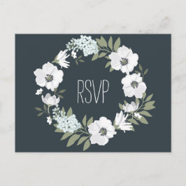 Blumenhochzeit RSVP Postkarte mit weißem Krug