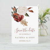 Blumenhochzeit speichert die Datumskarten Save The Date (Stehend Vorderseite)