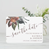 Blumenhochzeit speichert die Datumskarten Save The Date (Stehend Vorderseite)