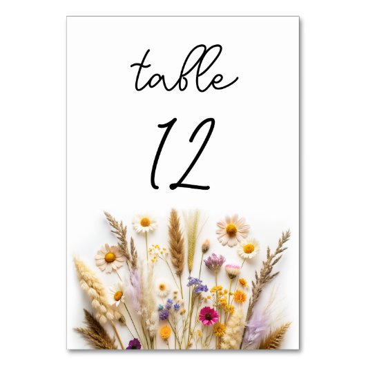 Blumenhochzeit Tischnummer (Rückseite)