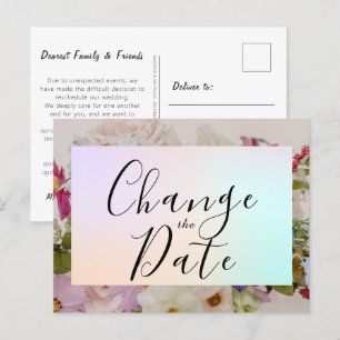 Blumenhochzeiten ändern das Datum Save the Date Postkarte