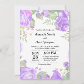 Blumenhochzeits-Einladunglila Watercolor mit Einladung (Vorderseite)