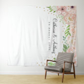 Blumenhochzeits-Foto-Stand-Hintergrund-Fahne Wandteppich (Beispiel (Horizontal))