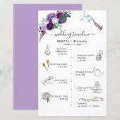 Blumenhochzeits-Itinerary-Programmkarte (Vorne/Hinten)