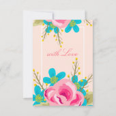 Blumenhochzeitseinladung mit Blumen Einladung (Rückseite)