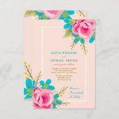 Blumenhochzeitseinladung mit Blumen Einladung (Vorne/Hinten)