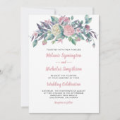 Blumenhochzeitseinladungen der Trendy staubigen Einladung (Vorderseite)