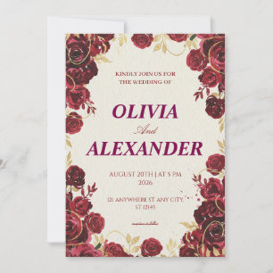 Blumenhochzeitskarten Dark Luxury Einladung