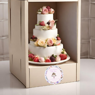 Blumenhochzeitstorte Muster Bäckerei Klassisch Run Runder Aufkleber
