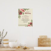 Blumenhochzettel "Häusliche Partnerschaft" Poster (Küche)