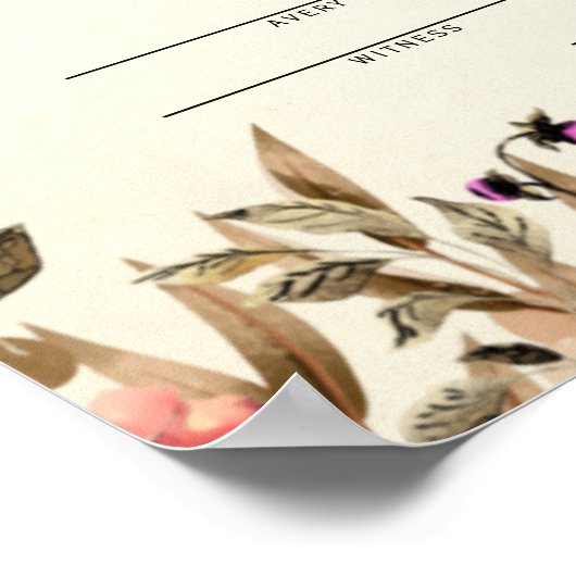 Blumenhochzettel "Partner für das Leben" Poster (Ecke)